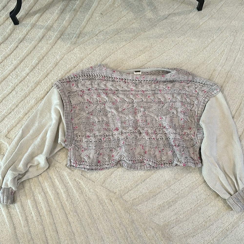 Free People Oversized Cropped Sweater